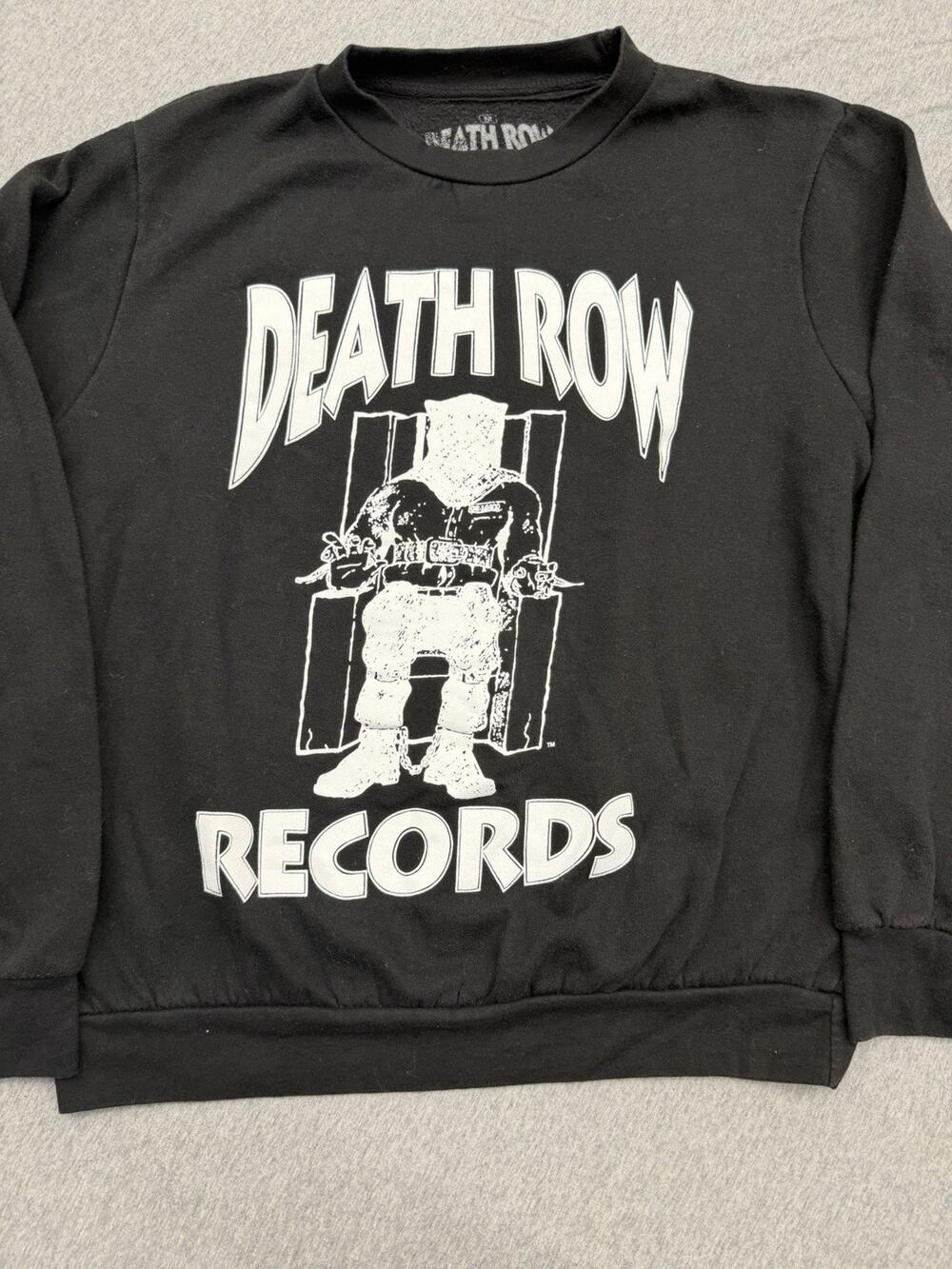 Vintage Death Row Records Men's Medium Black Crew Neck Sweatshirt